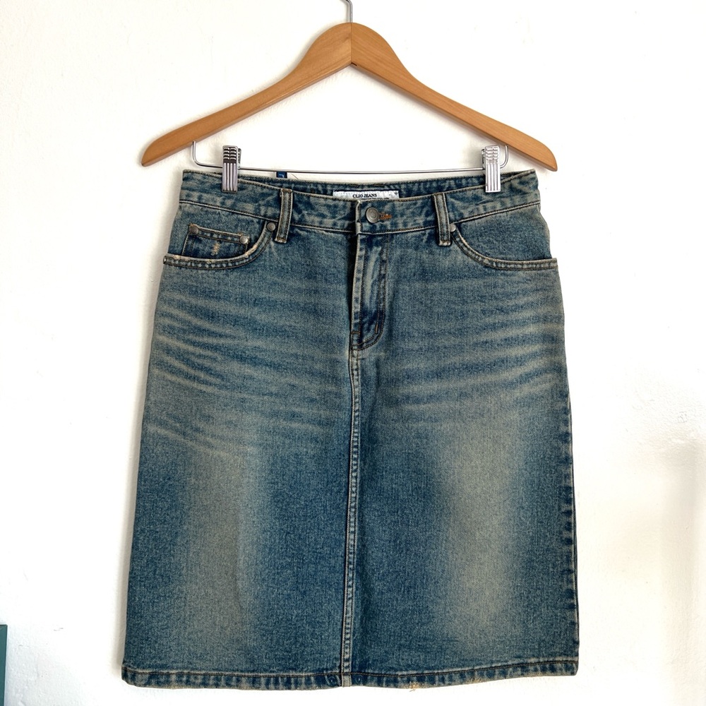 Clio Jeans blue denim midi skirt 
Sz 28 #denim #skirt